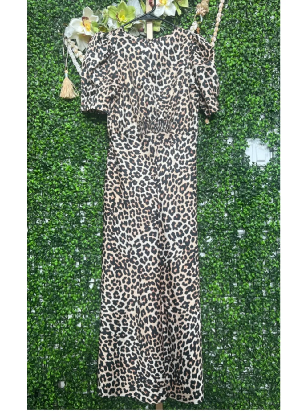 Women's ASOS Leopard Print Maxi Summer Dress Size 4 Brown and Black